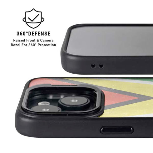 Guyana Flag Distressed iPhone 14 Kickstand Case